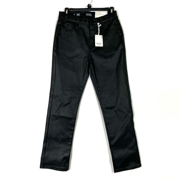 A.n.a. | Black High-Rise Straight Pants Dark Rinse Denim NWT Womens 4 - Picture 1 of 8